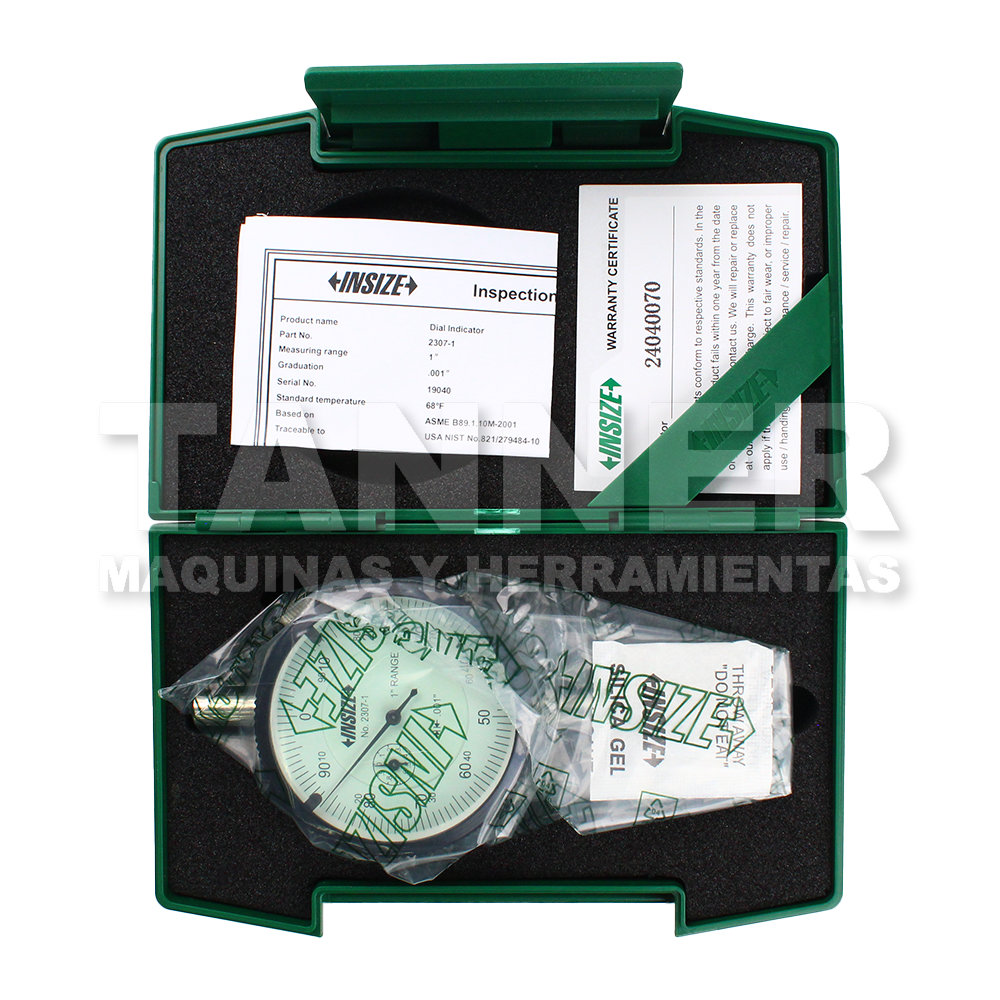 INDICADOR CARATULA .001PULG RANGO 0-1PULG