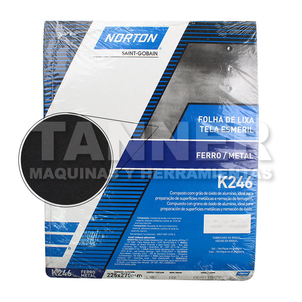 LIJA METAL 9X11" 225X275MM 180 MUY FINO K246