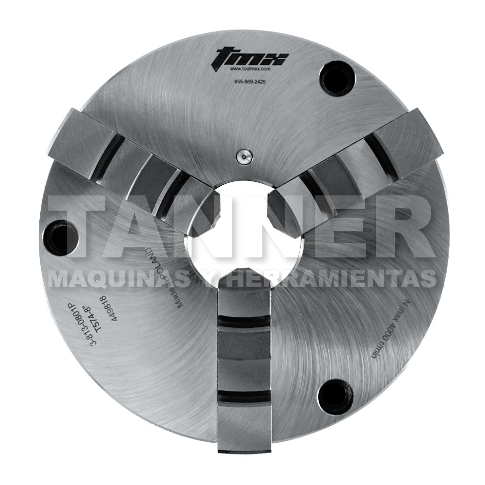 CHUCK UNIVERSAL 8PULG 3 MORDAZAS RESPALDO PLANO