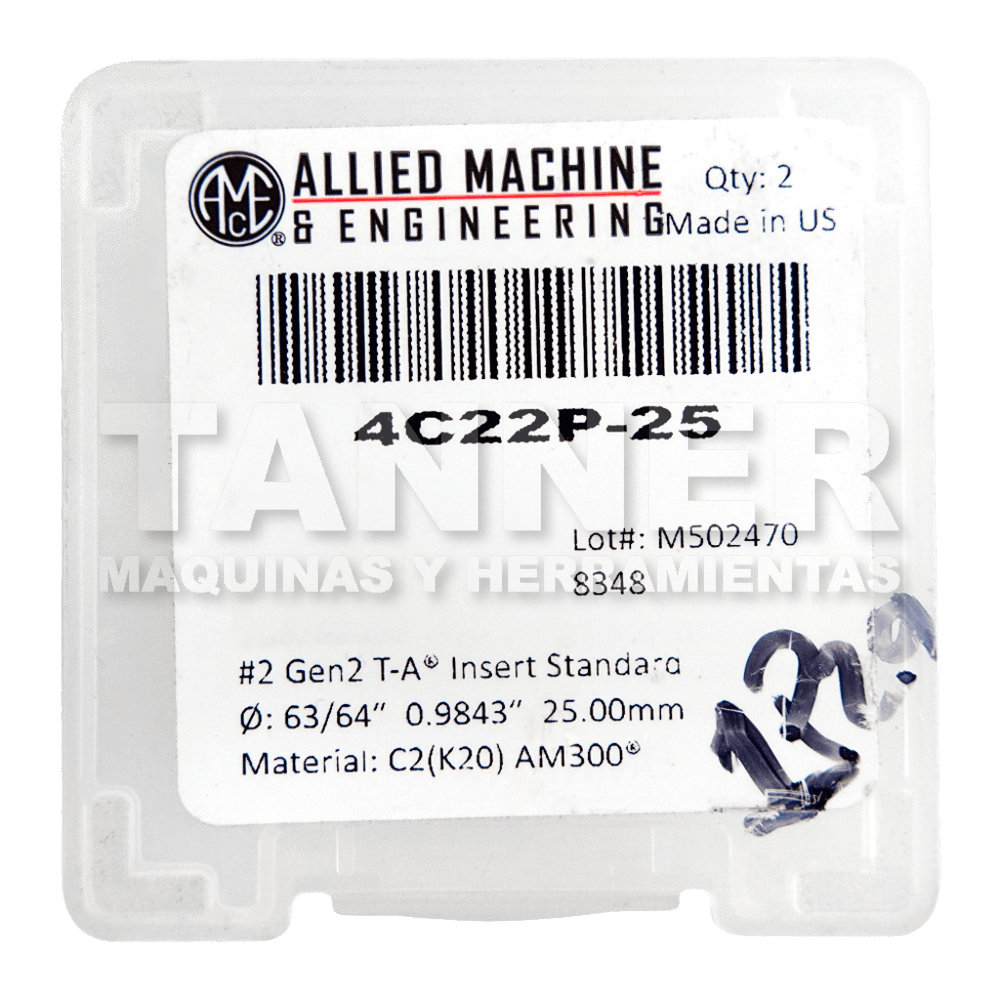 INSERTO NO.2 GEN2 T-A C2 AM300 25MM
