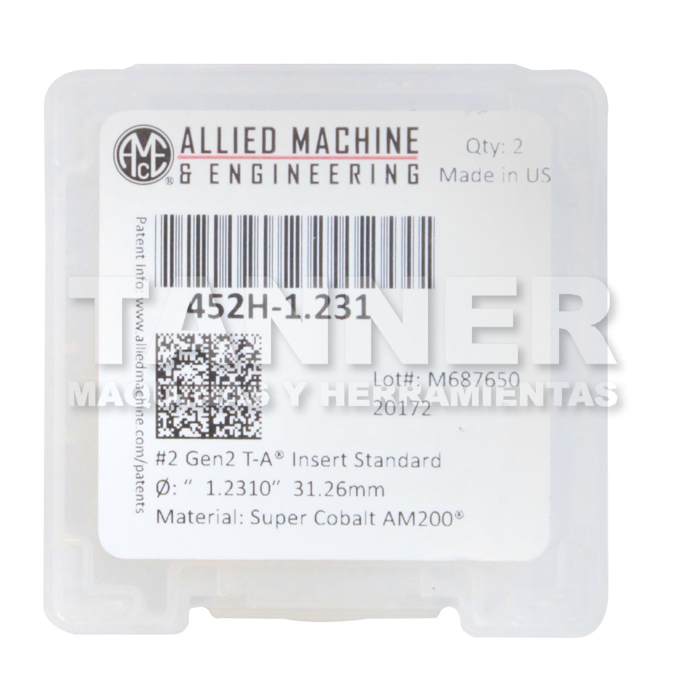 INSERTO #2 GEN2 T-A SC AM200 1.2310"