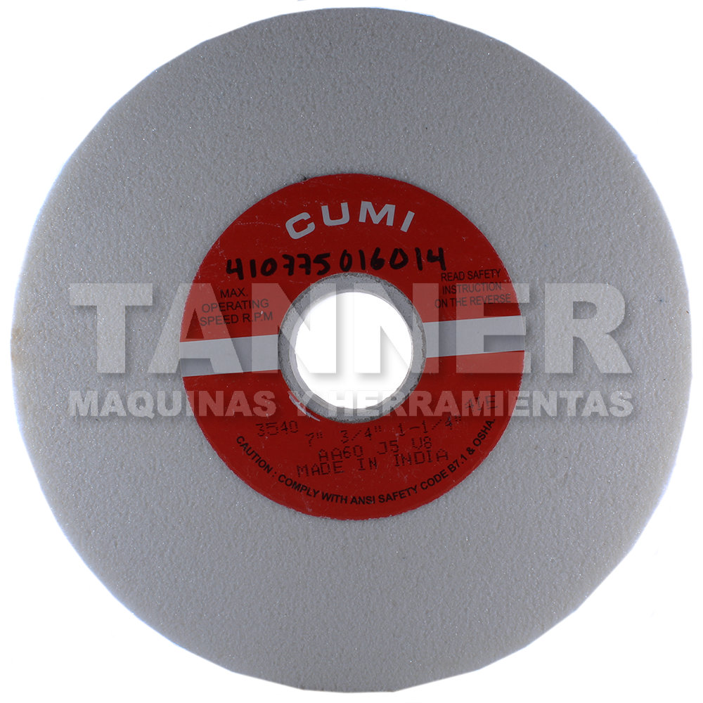 RUEDA VITRIFICADA BLANCA 7X3/4X1-1/4 G60 AA J5 V8