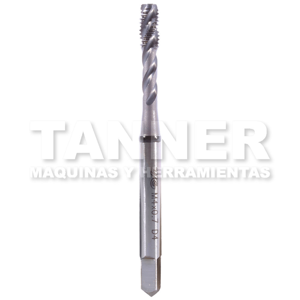 MACHUELO HELICOIDAL HSS M4X0.7 D4 3F TICN