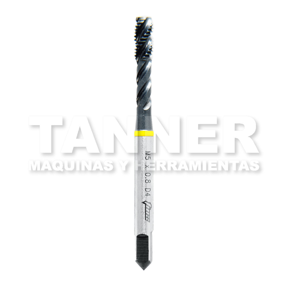 MACHUELO HELICOIDAL HSS M5X.8 3F D4 INOXIDABLE