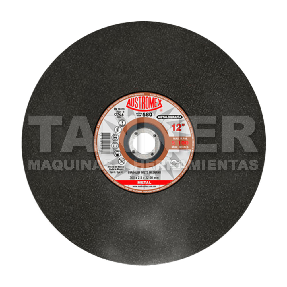 DISCO PARA PRUEBAS METALOGRAFICAS (MEDIANO) 300X2.5X32.00