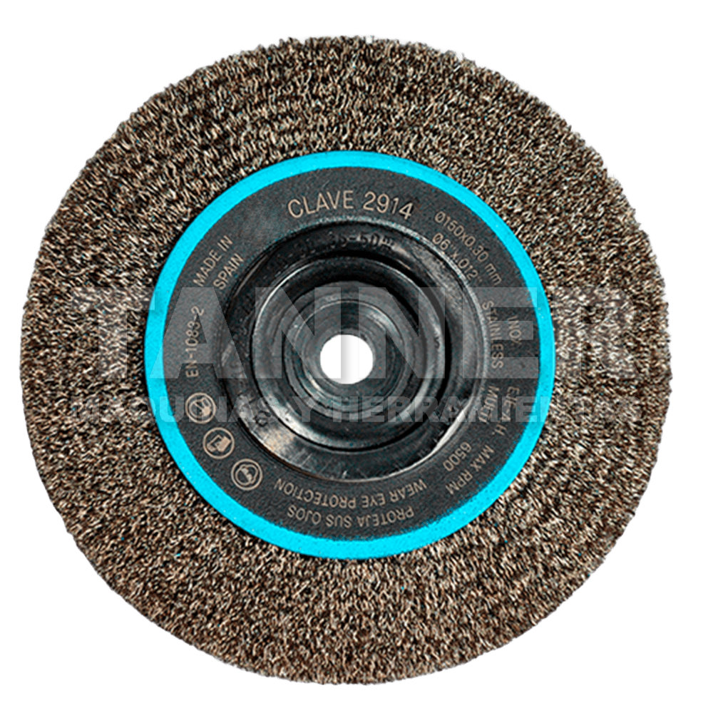 CEPILLO CIRCULAR ALAMBRE INOXIDABLE ONDULADO 150X0.30 ME