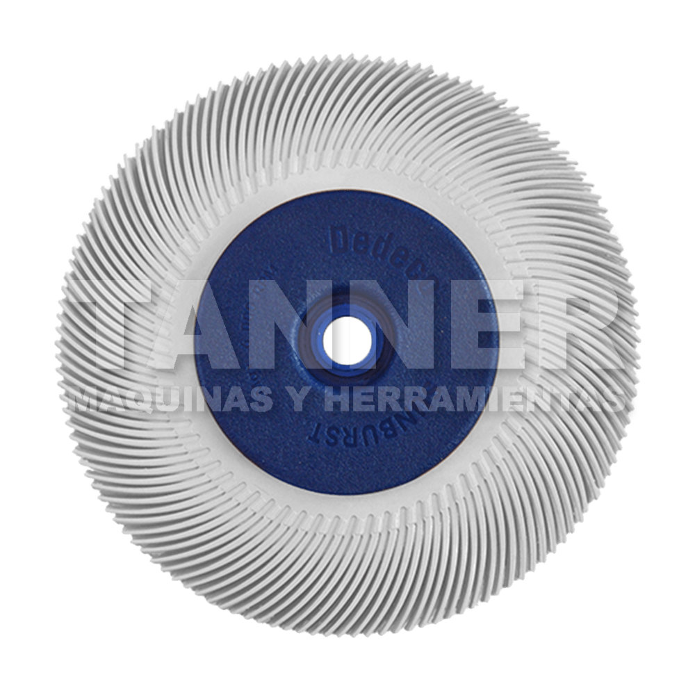 CEPILLO RADIAL TERMOPLASTICO DE 150 MM DE DIAMETRO COLOR BLANCO CON ADAPTADOR Y REDUCTORES 22.2 - 19.1 - 15.9 -12.7. 150 x 12.7 x 25.4