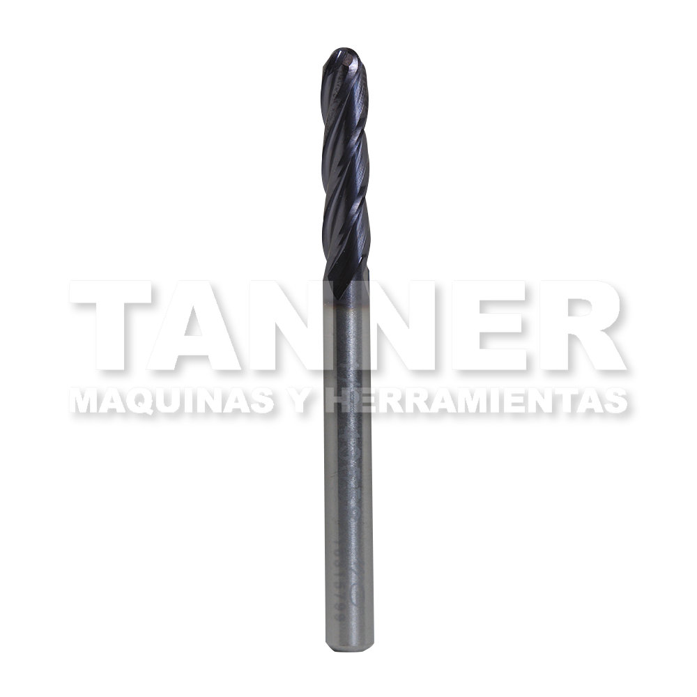 CORTADOR CARBURO BOLA 1/8X1/2X1-1/2 4F R1/16 TIALN