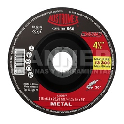 [AUS560] DISCO CON CENTRO DEPRIMIDO PARA DESBASTE DE METAL 115X6.4X22.23