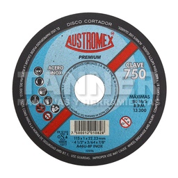 [AUS750] DISCO SUPER PRECISO PARA CORTE DE ACERO INOXIDABLE 115x1x22.2